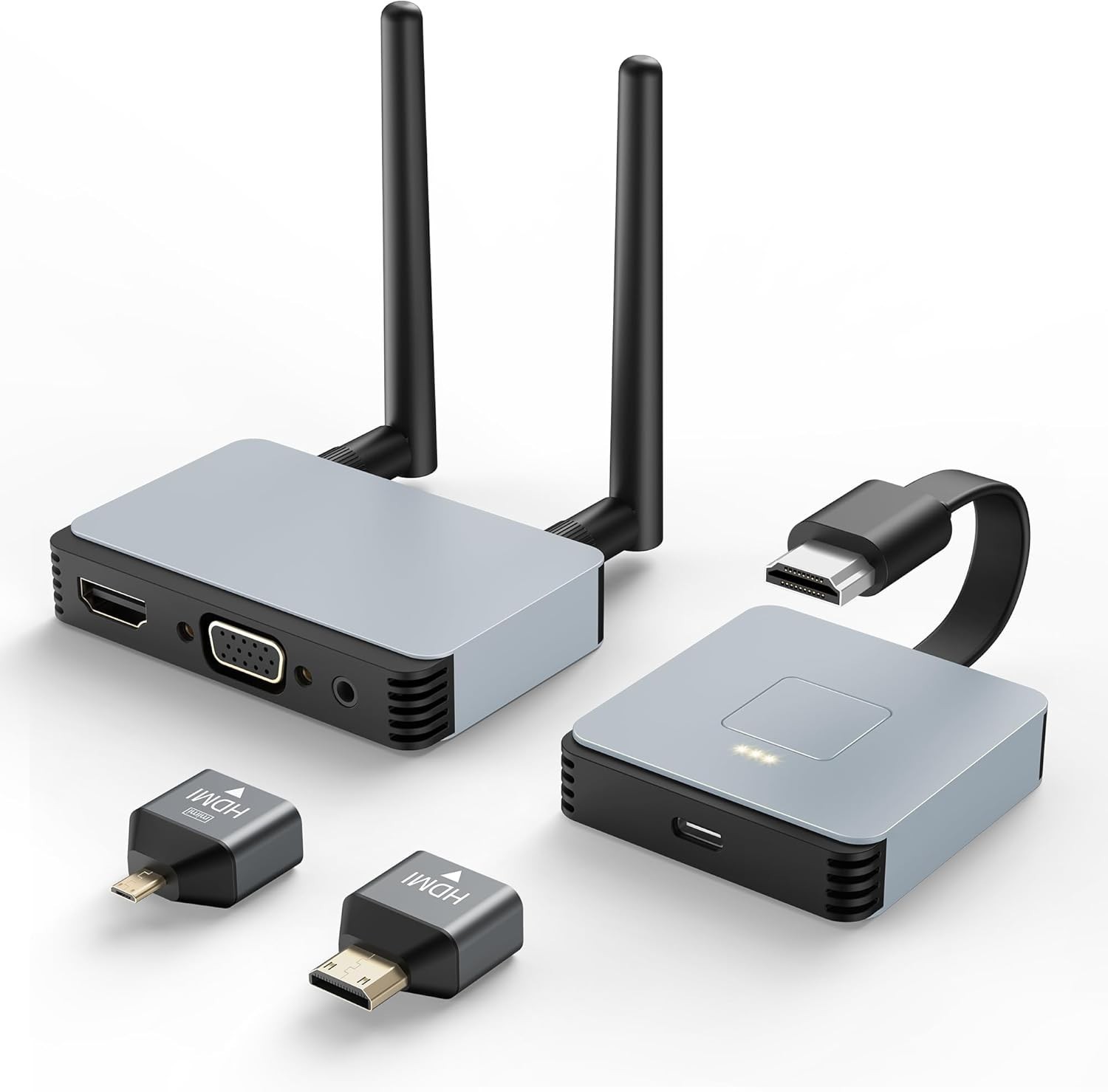 Wireless Hdmi Transmitter and Receiver HD Extender Plug & Play W/ LED Screen