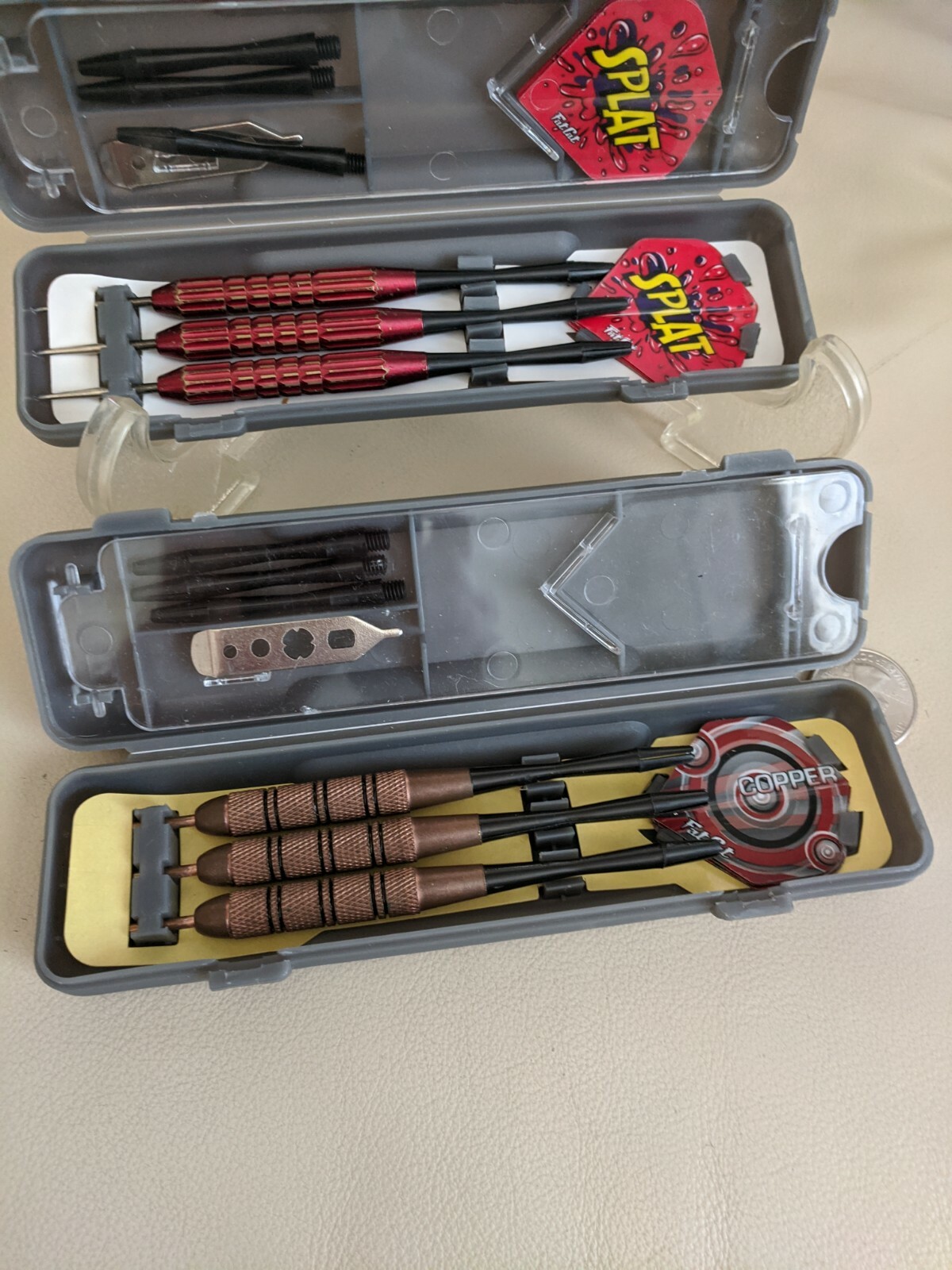 Fat Cat Splat and Copper Steel Tip Dart Two Sets Bundle With Cases Preowned