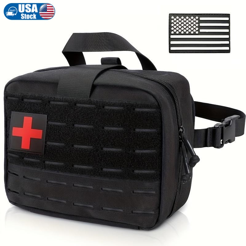 Tactical Molle IFAK Medical Pouch Quick Release Headrest Mount with Patches