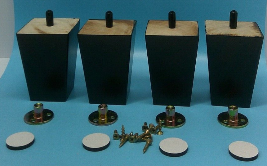 FangXing 4 pc Wooden Furniture legs / Black