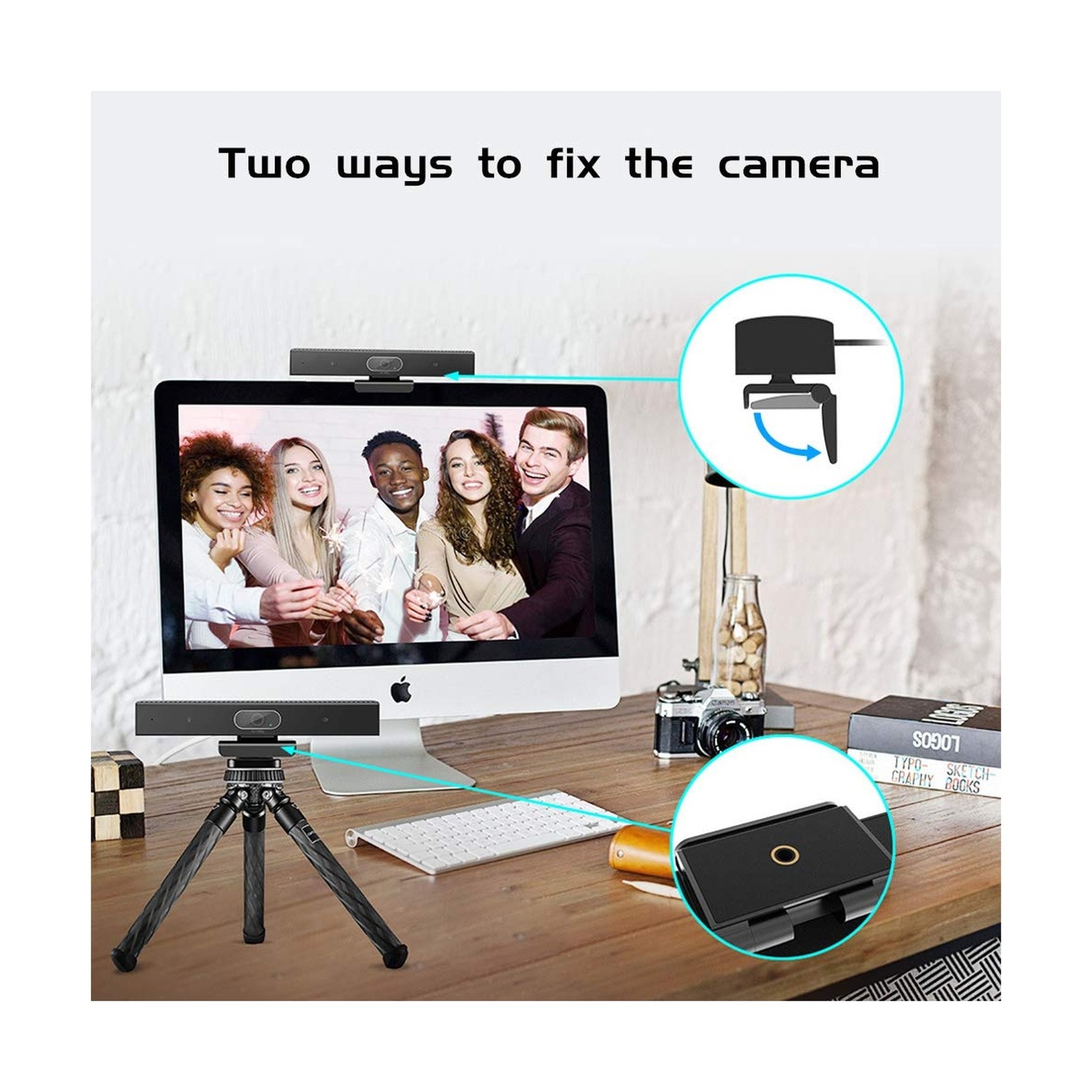 Conference Room Camera with Microphone and Speaker, Wide Angle USB Video Conf...