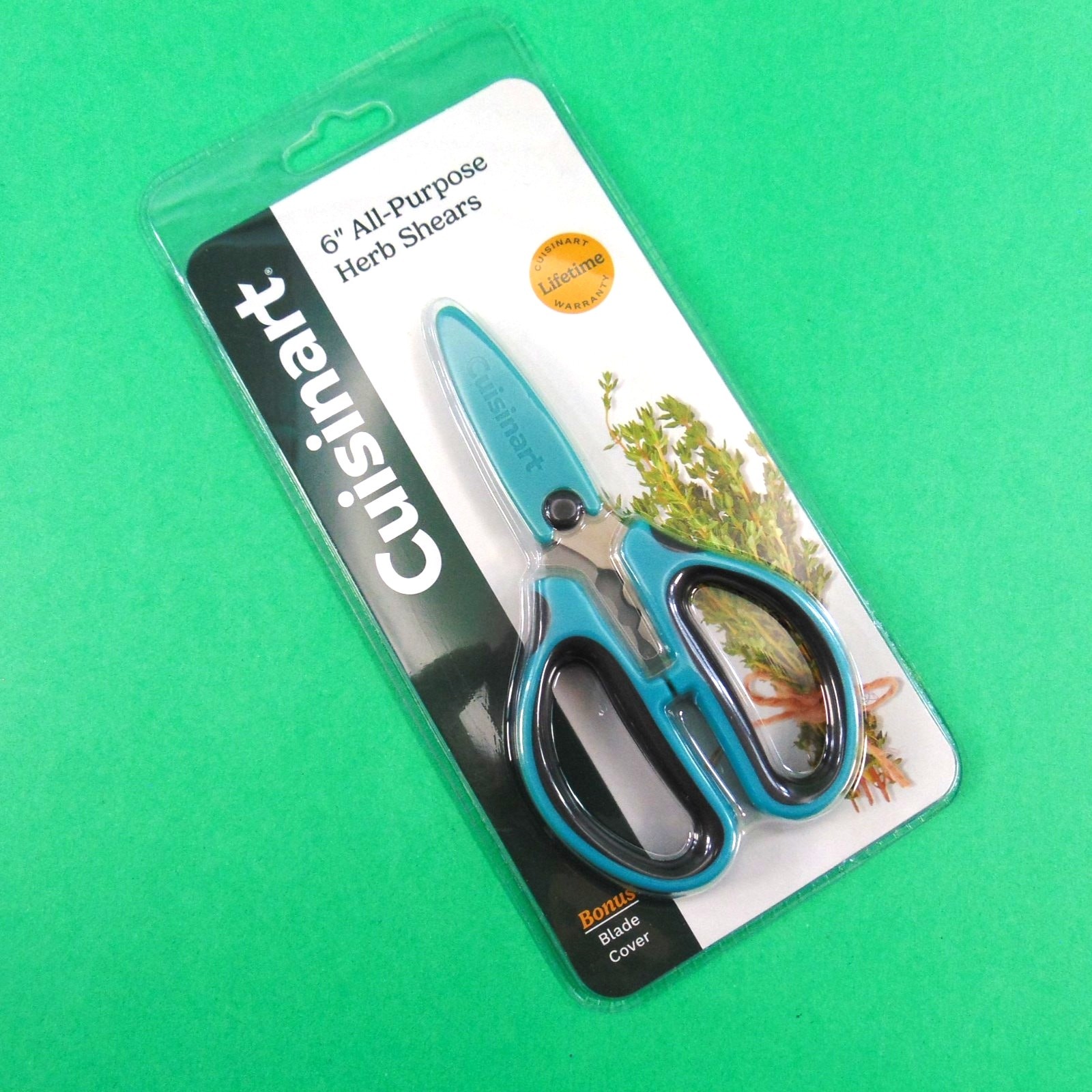 Cuisinart 6" All-Purpose Herb Shears Kitchen Scissors w/ Blade Cover Soft Grip