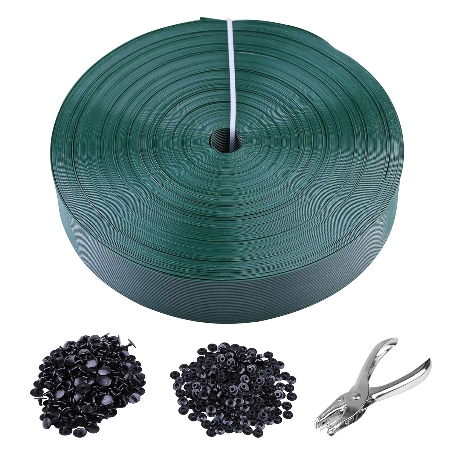Chain Link Fence Tape,250Ft×1.85In, Fence Privacy Strip, Green,One Hole Punch&20
