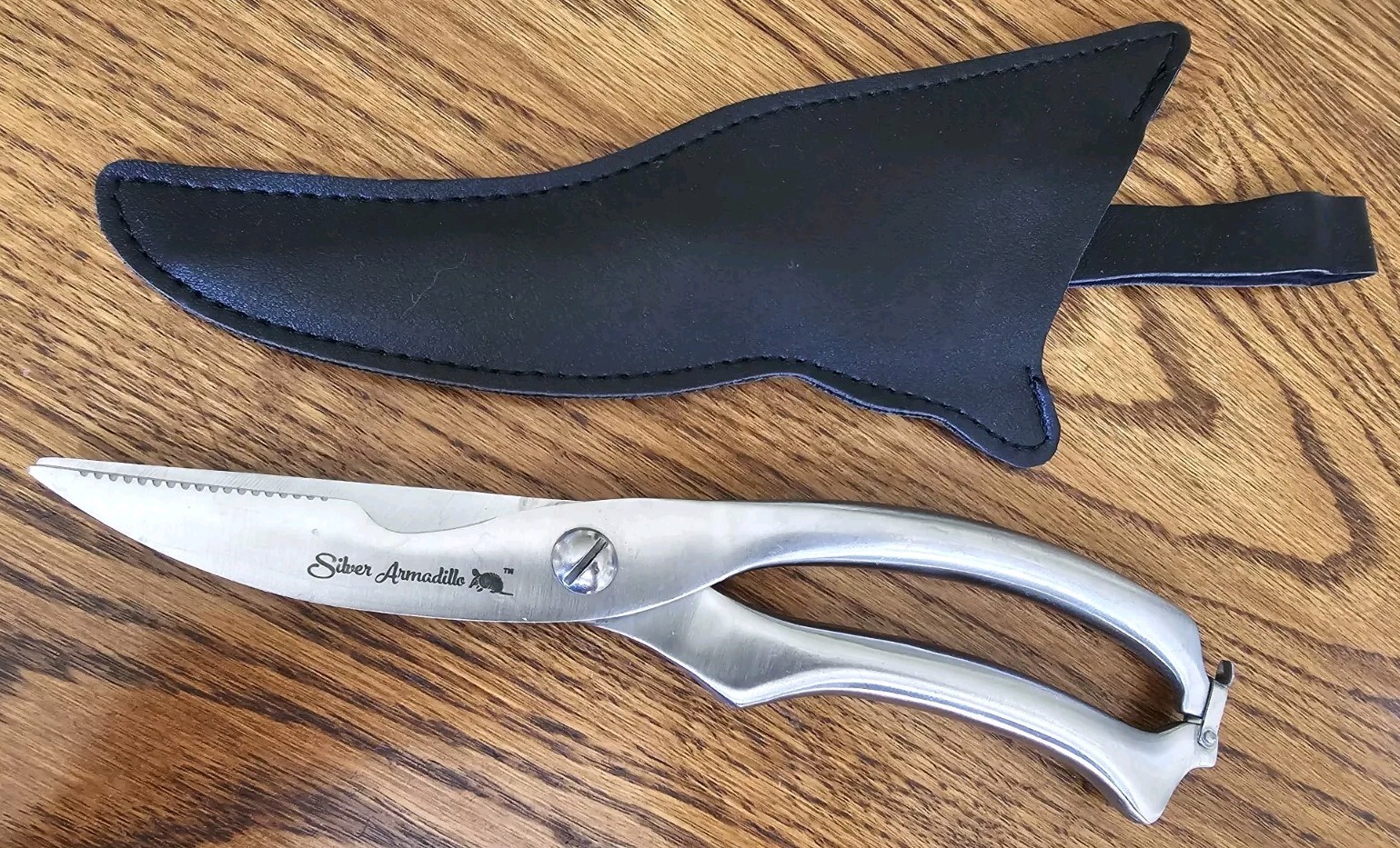 Silver Armadillo Poultry Shears Food Grade Stainless Steel Scissors for Bone VG