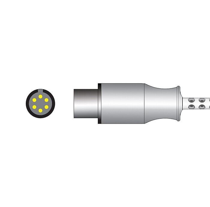 Zoll ECG Compatible 6 Pin 5 Leads - Snap