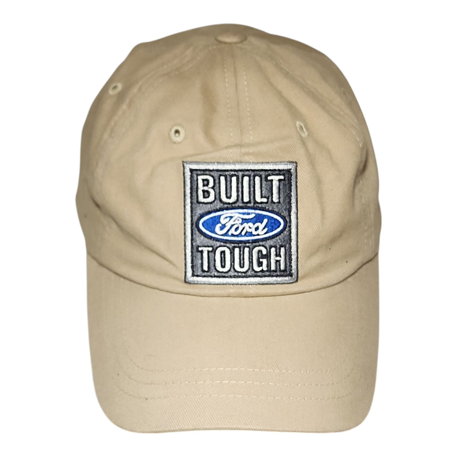 Built Ford Tough Logo Hat Cap Strapback Adjustable Tan Checkered Flag Sports