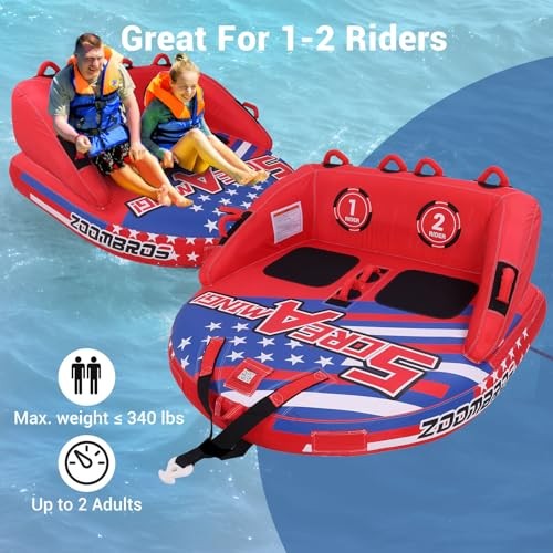 Towable Tubes for Boating 2-3 Extra Large 1-2 Persons / 2years warranty