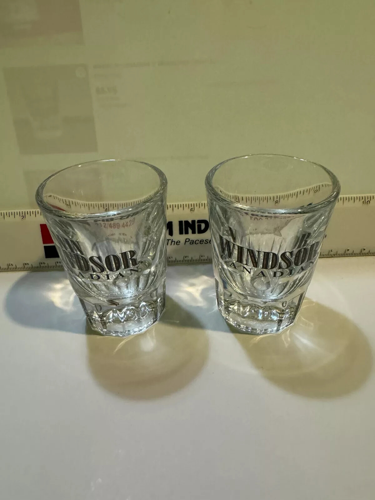 LOt QTy 2 WINDSOR CANADIAN 3" Wiskey Shot Glass 2oz commercial glass