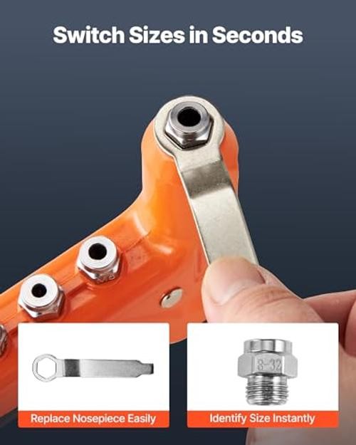 Rivet Nut Tool Kit, 9-Inch One-Handed Rivnut Tool Kit, with 9" RIVET NUT TOOL