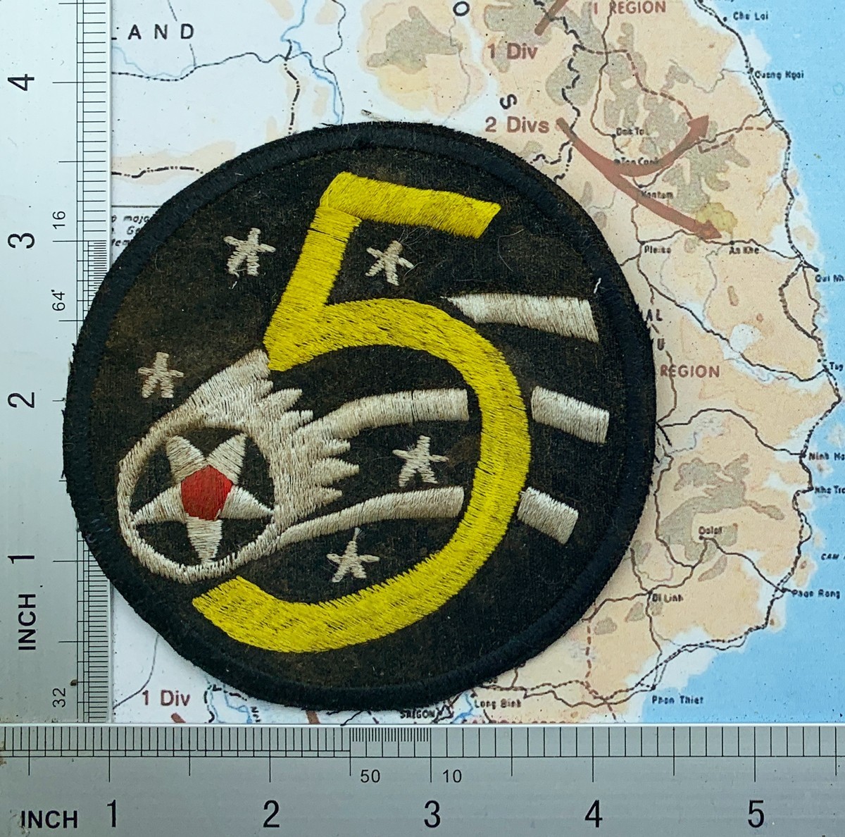 Patch , 5th Army Air Force , USAF Air Corps Squadron patch , t10-841
