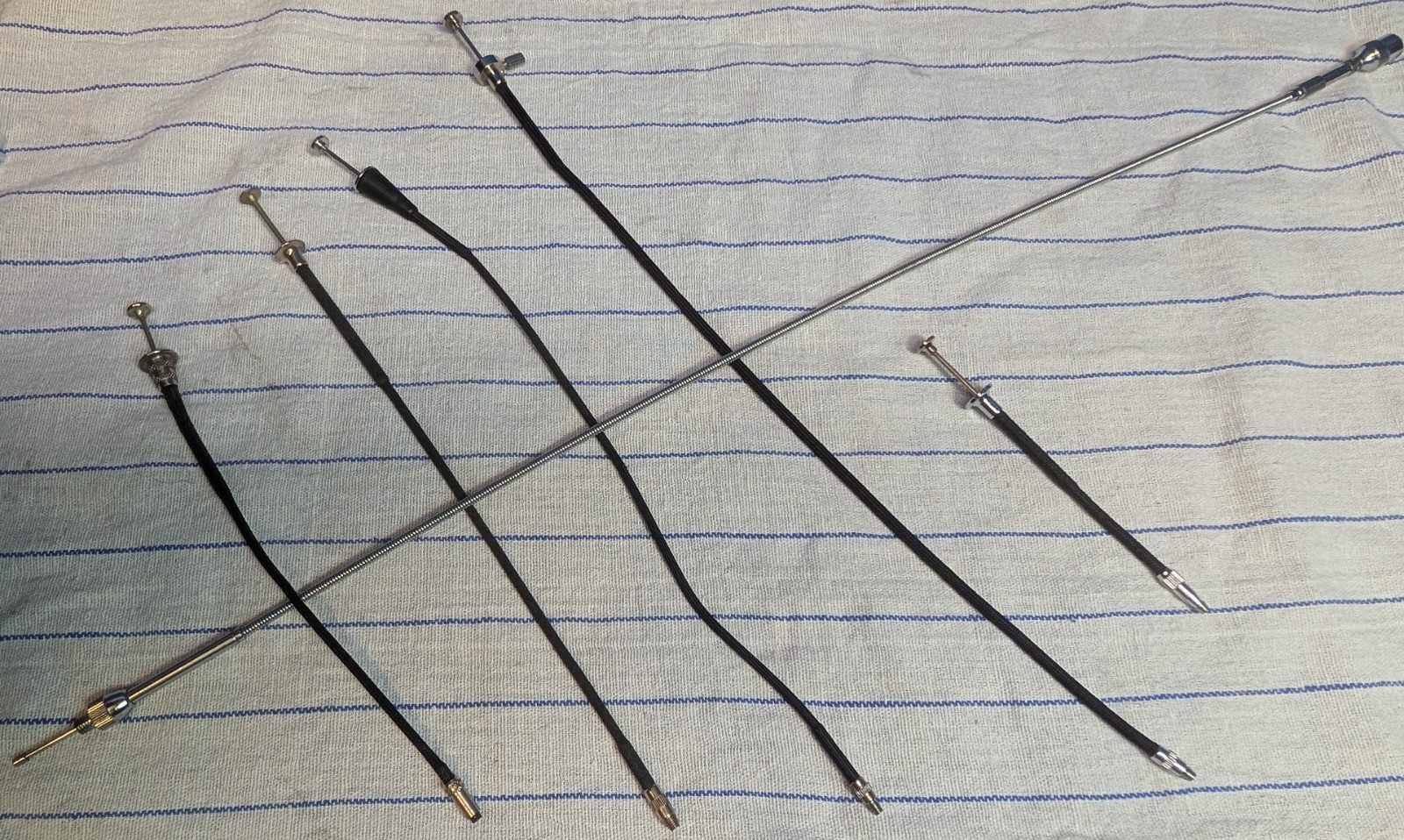 Lot of 6 Vintage Camera Shutter Release Cables, Sizes from 4" to 18"