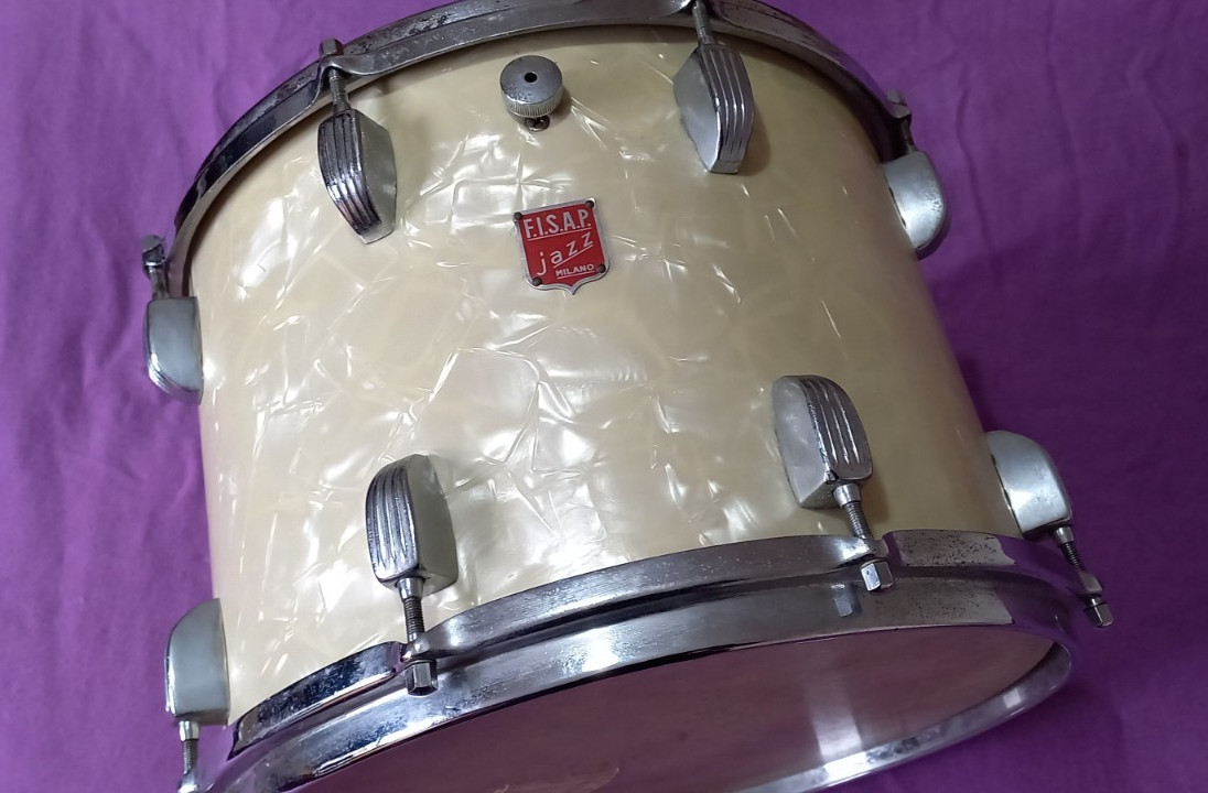 VERY RARE FISAP JAZZ MILANO 13x9 rack tom in White Marine Pearl used as shown