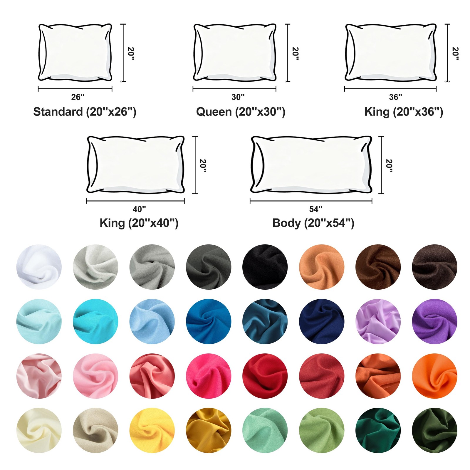 NTBAY King Pillowcase Set - 2 Pack Brushed Microfiber (20" x 36"), White