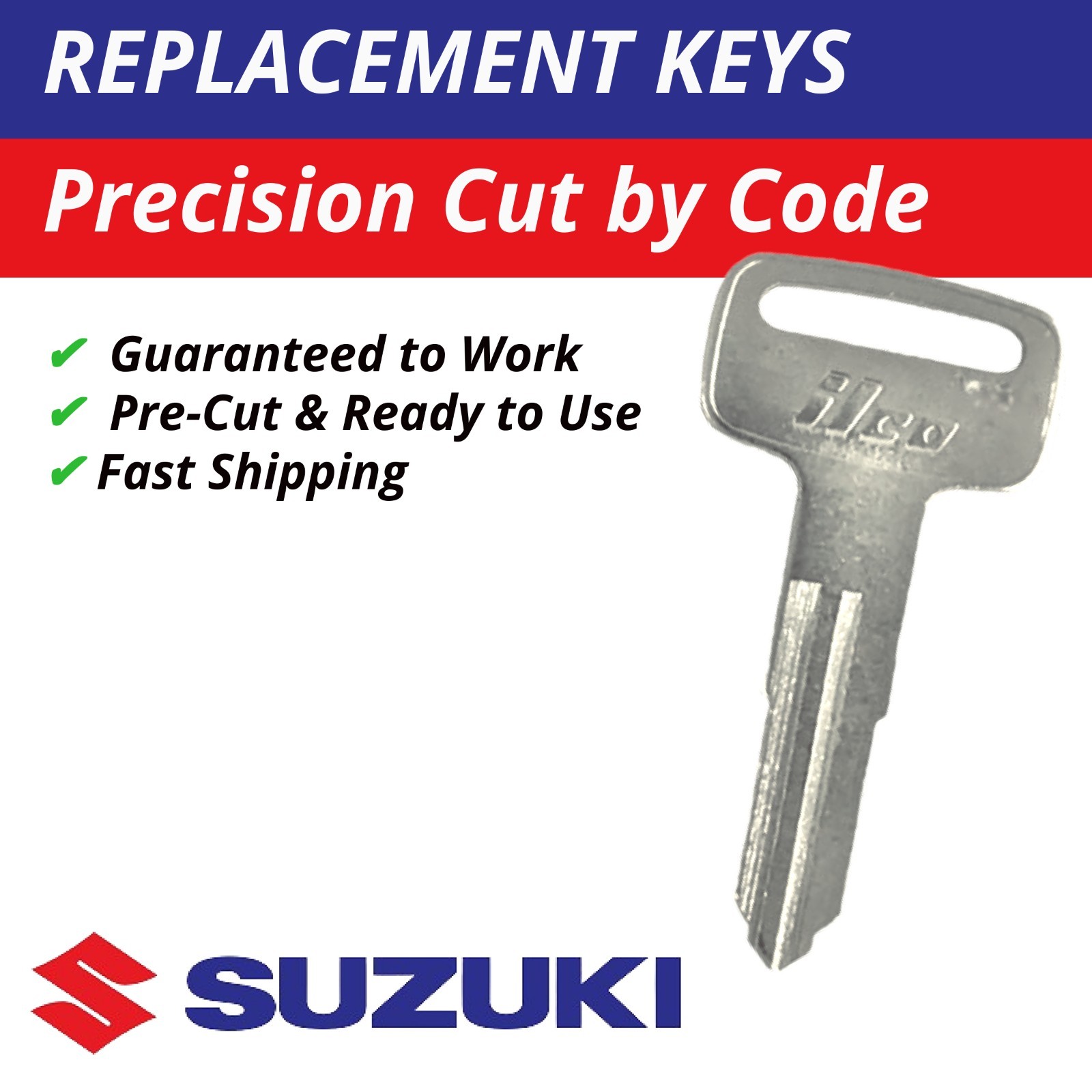 Suzuki Replacement Ignition Key Scooters Motorcycles ATVs Codes E69510- E78897