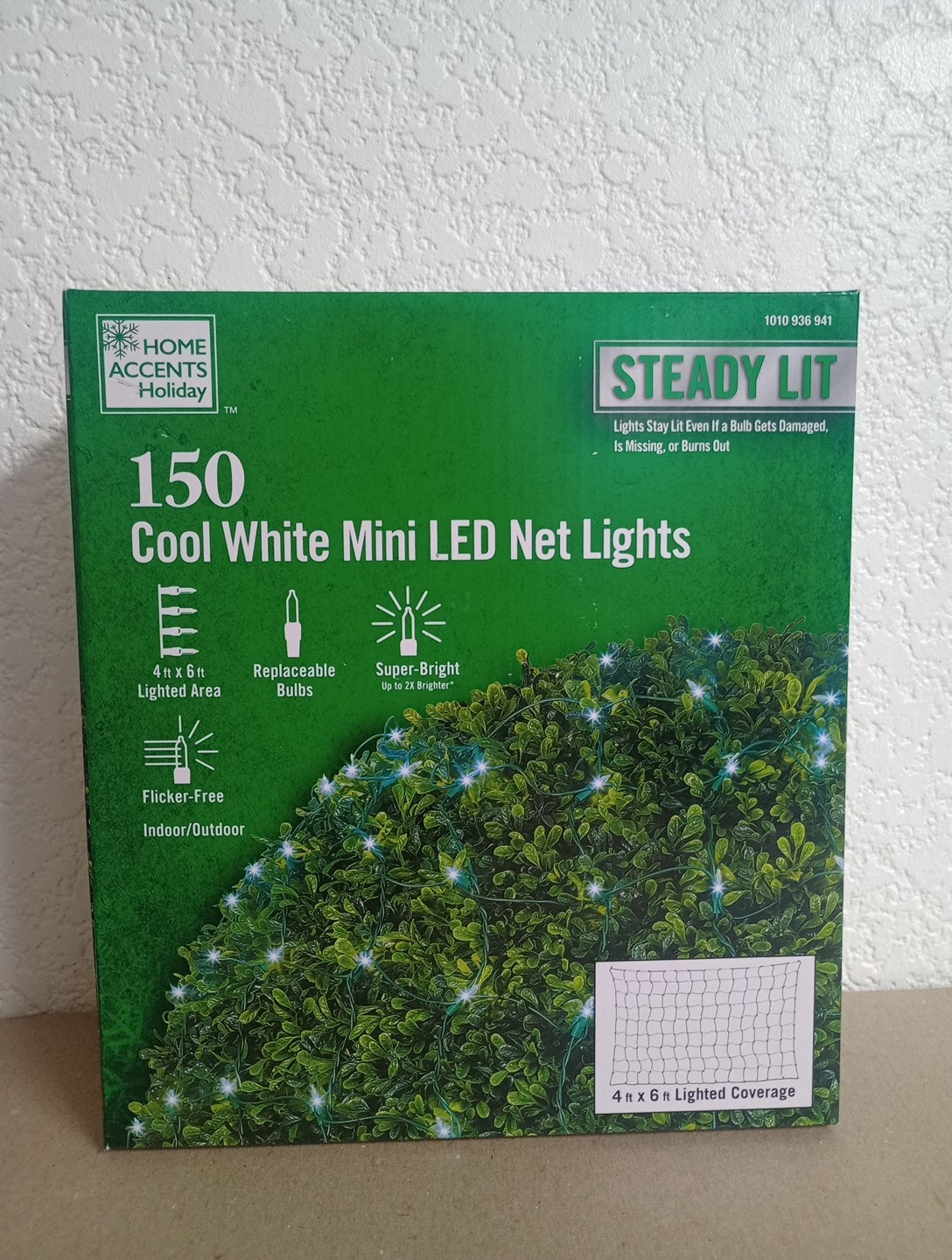 Home Accents 150 Cool White Mini LED Net Steady Lit Lights New
