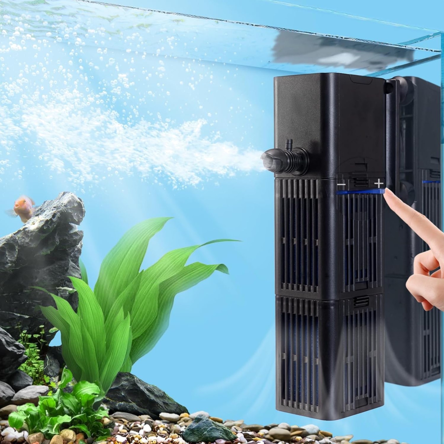 Powerful 264GPH Aquarium Filter with Adjustable Flow for Healthy Aquatic Life