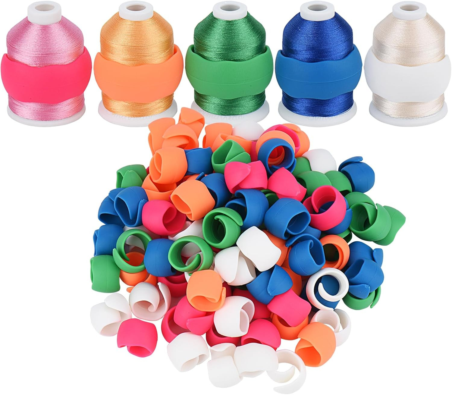 100pcs Upgraded Thread Holder/Spool Huggers Compatible with Larger spools- Keep