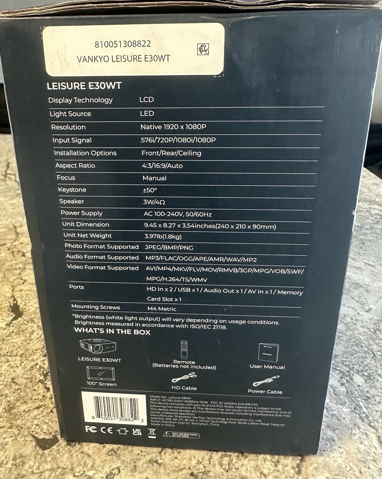 VANKYO Leisure E30WT Native 1080P Full HD Video Projector