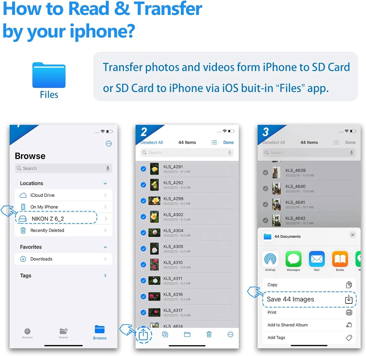 USB C SD Card Reader, SD Card Reader for iPhone 15 16 iPad/Mac/Android Devices,
