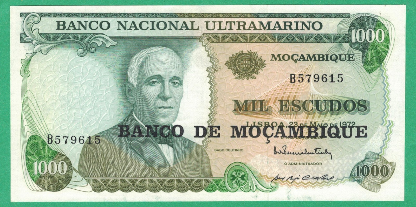 Mozambique 1000 Escudos P 119a 1976 ND Provisional Issue UNC - Crisp!!