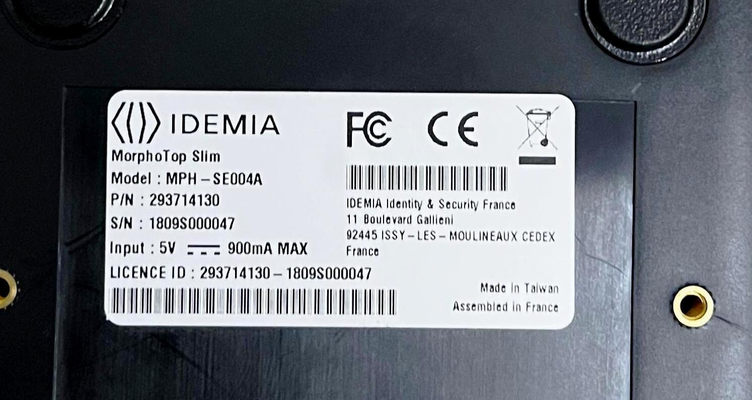 IDEMIA MORPHO SLIM MPH-SE004A Live scan Fingerprint Scanner