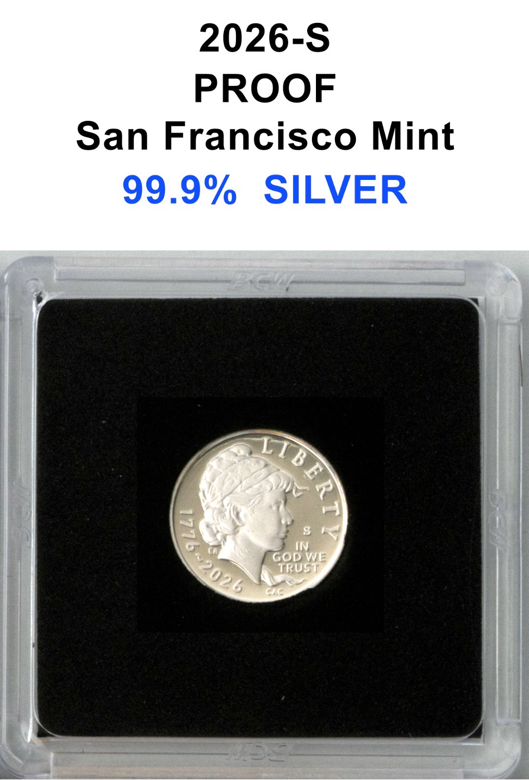 2026 S SILVER PROOF SEMI-QUINCENTENIAL DIME-REMOVED From SILVER SET**IN HAND**