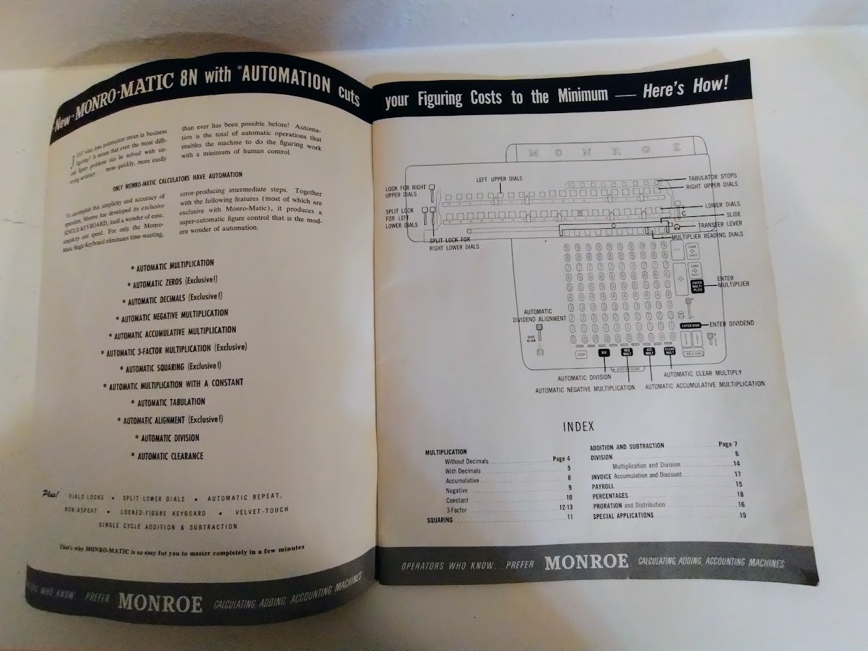 Monroe Monro Matic 8N Operating Instruction Manual