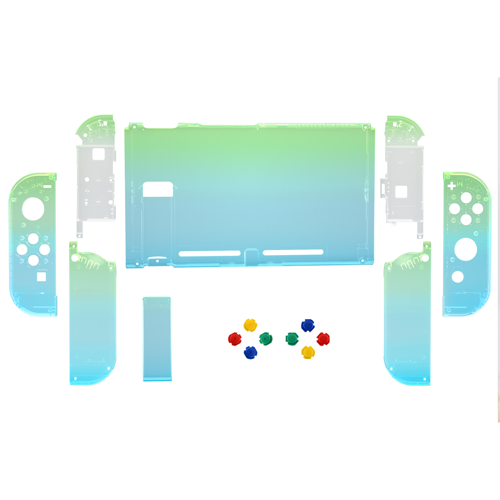 Replacement Console Back Plate & Joycon Housing with Buttons for Nintendo Switch