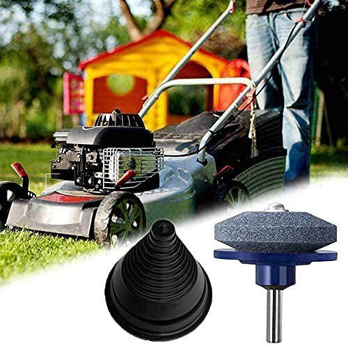 5PCS Lawn Mower Blade Sharpener Balancer Kit for Drill Grinder Stone Garden Tool
