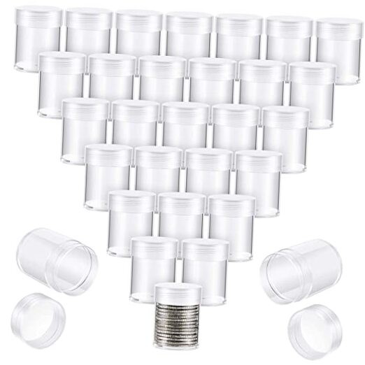 Pcs Half Dollar Coin Tubes Clear Plastic Half Dollar Storage 1.8 x 1.3 Inch 30