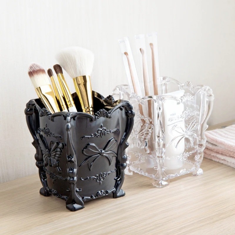 Creative retro cosmetics storage box desktop makeup brush skin care daily debris