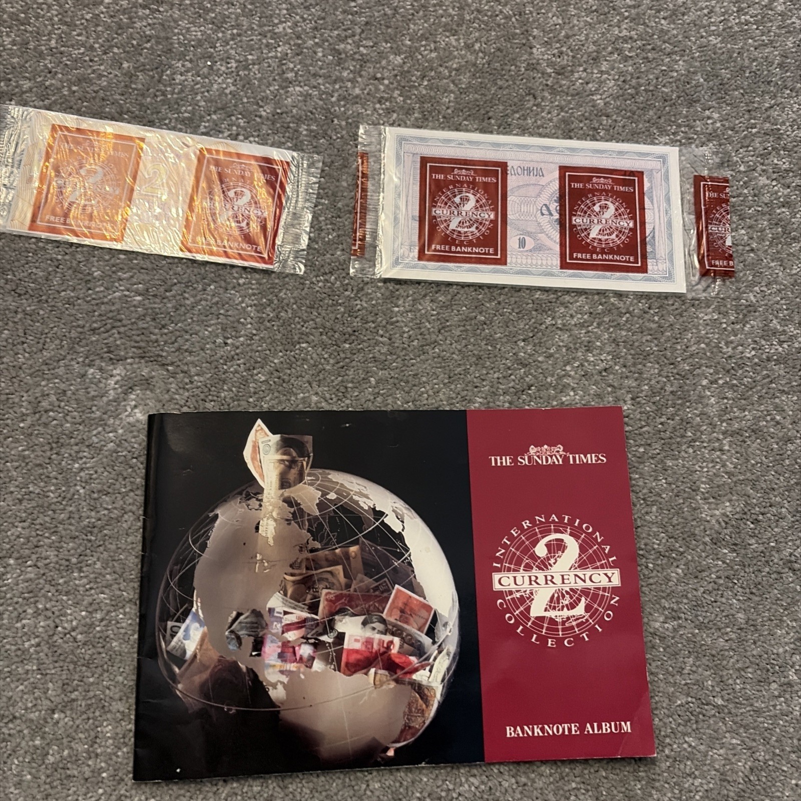 The Sunday Times International Currency Collection Banknote Album 2 & 2Banknotes