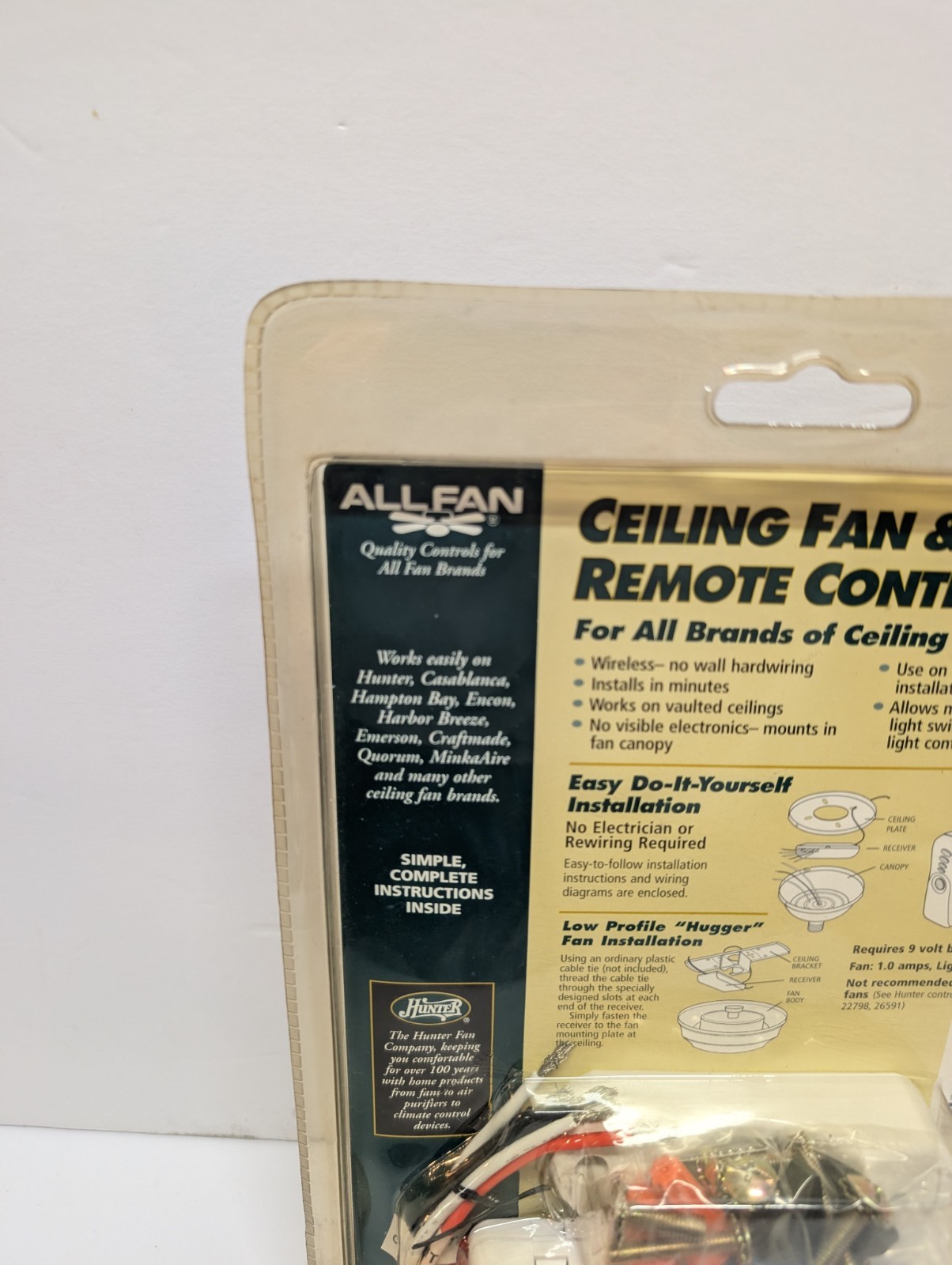Hunter All Fan Ceiling Fan & Light Remote Control Model 27185 New PACKAGE DAMAGE