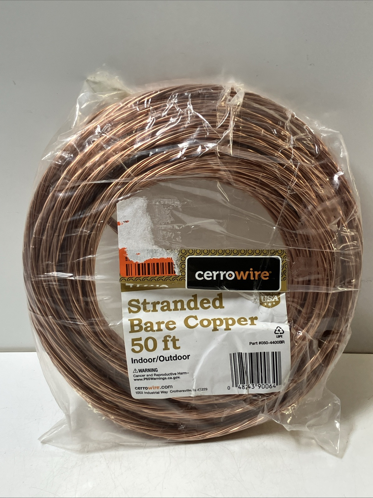 Cerrowire 4-Gauge Stranded SD Bare Copper Grounding Wire 50 ft. Indoor/Outdoor