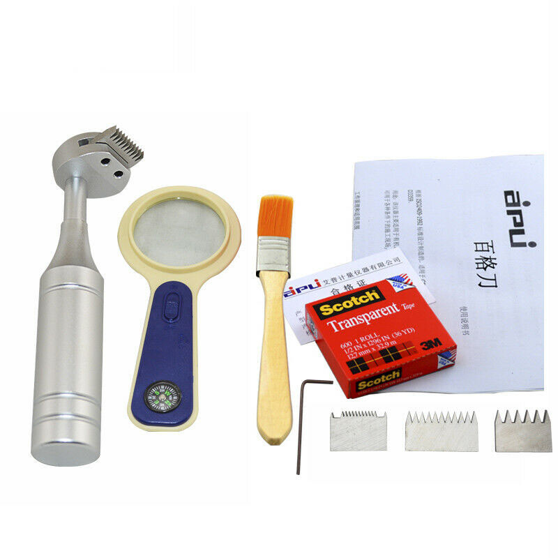 QFH Hot Cross Hatch Adhesion Tester Instruction Cross-Cut Tester Kit w/ 3 Blades