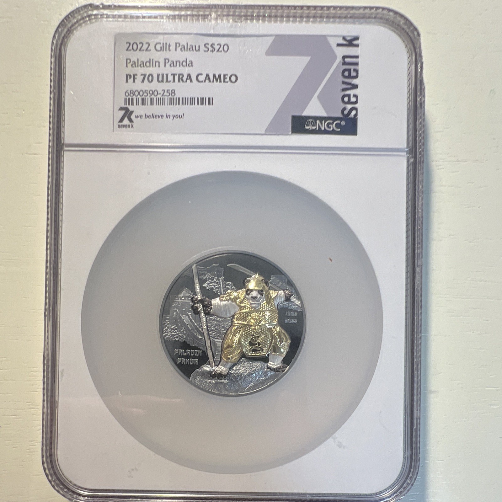 2022 Palau $20 Gilt Paladin Panda 0.999 Silver Coin NGC PF70 UC Banger! 🔥🔥