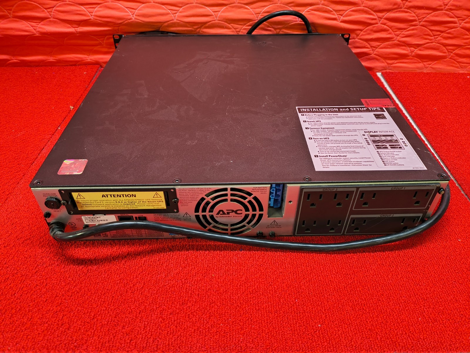 Used APC Smart-UPS SMX1500RM2U Rackmount UPS Good Condition Missing Batteries