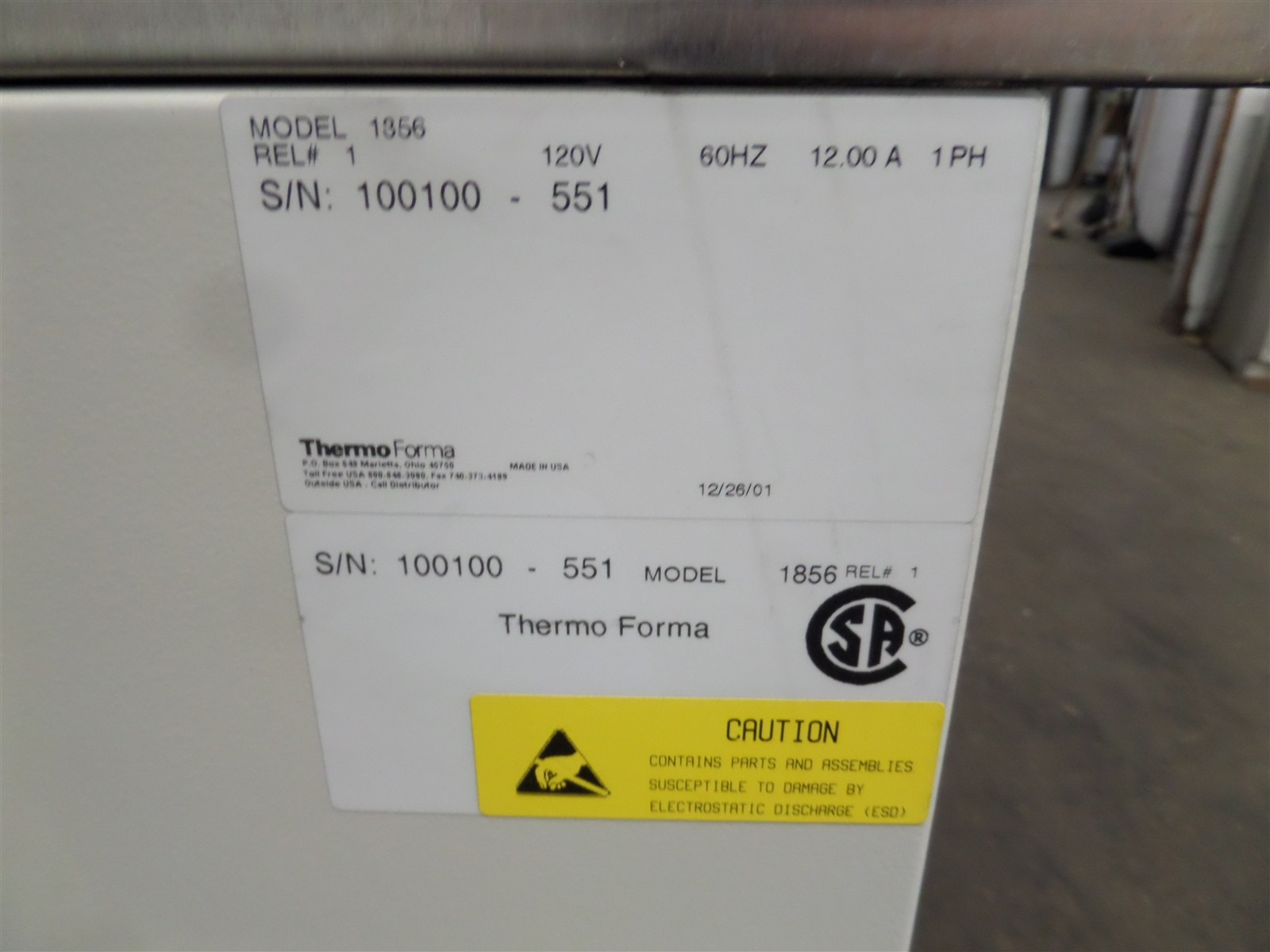 Thermo Forma 1856 Laminar Airflow Workstation