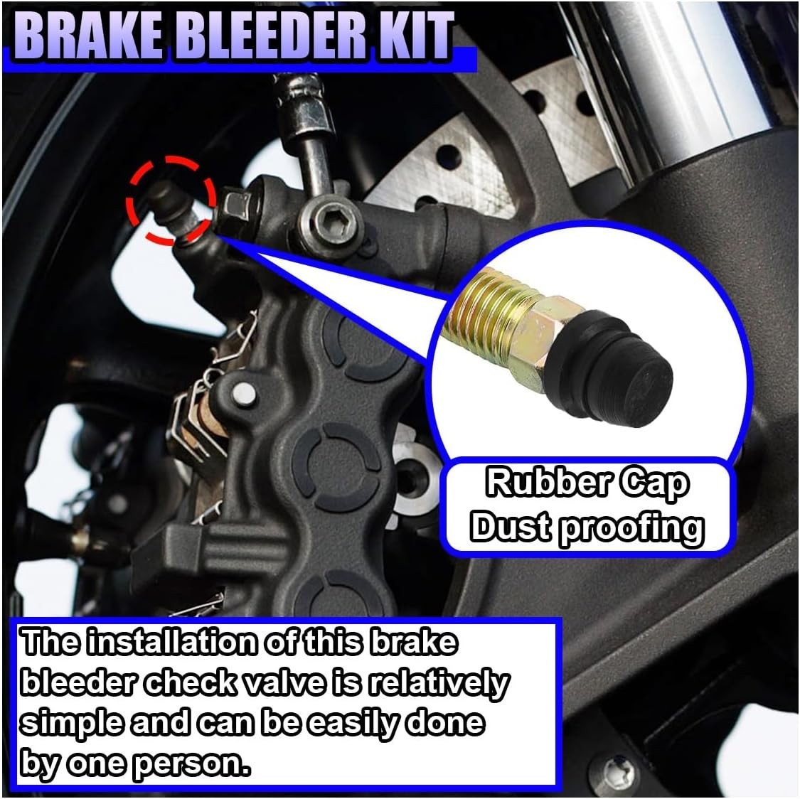 High-Quality Motorcycle Brake Bleeder Kit, 2PCS with One-Way Valve Design