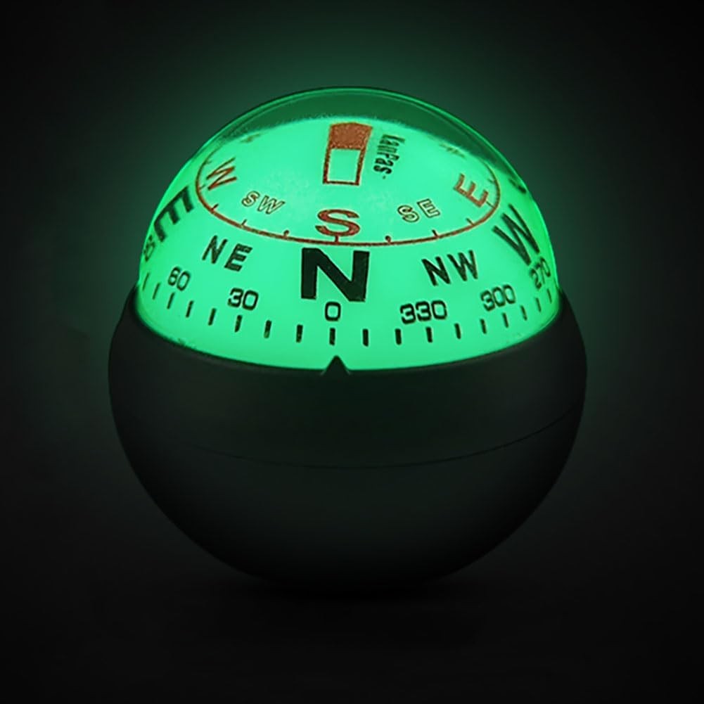 KanPas Dashboard Compass Ball with Double Dials for Cars Boats