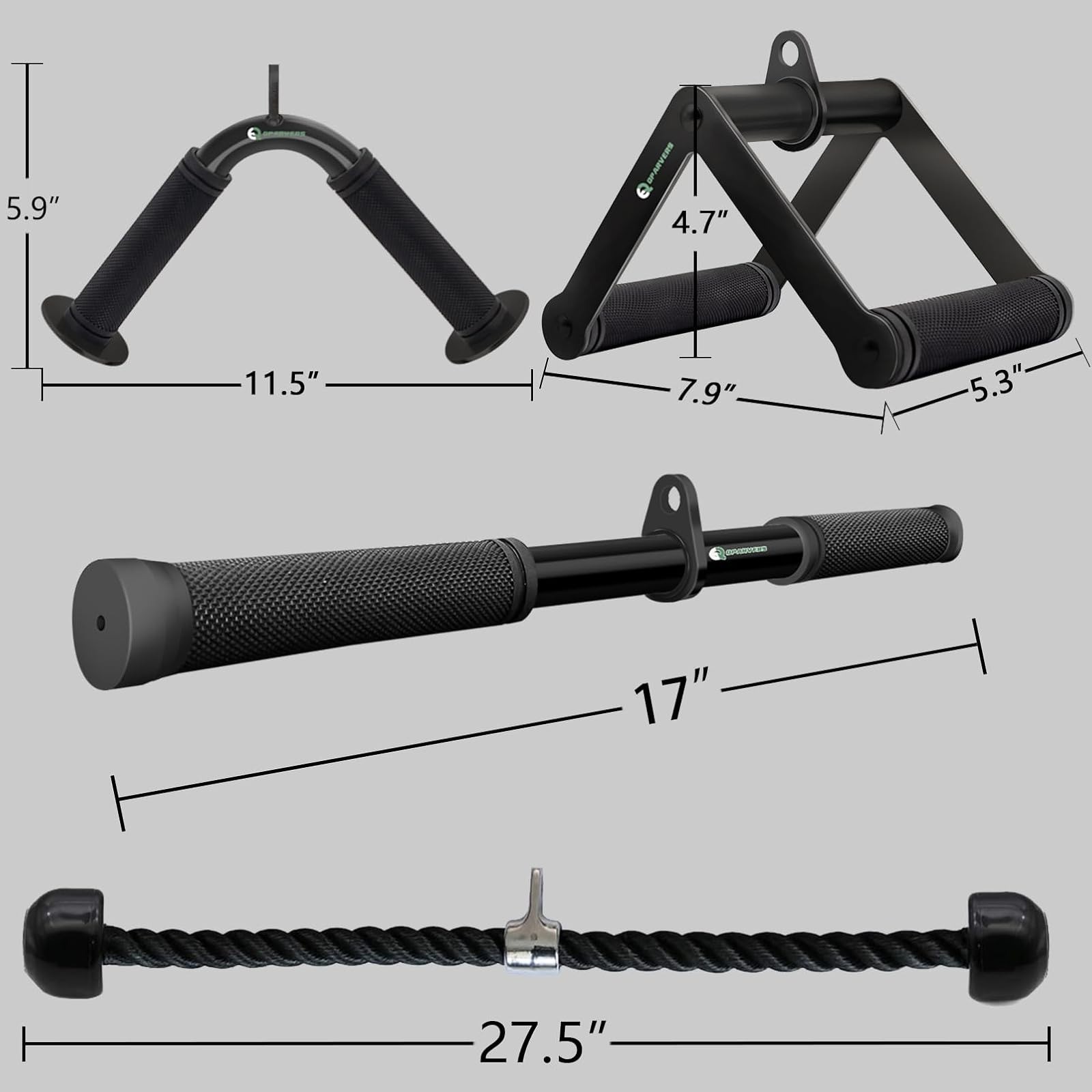 QPARVERS Cable Machine Attachment Set - LAT Pulldown Gym Accessories