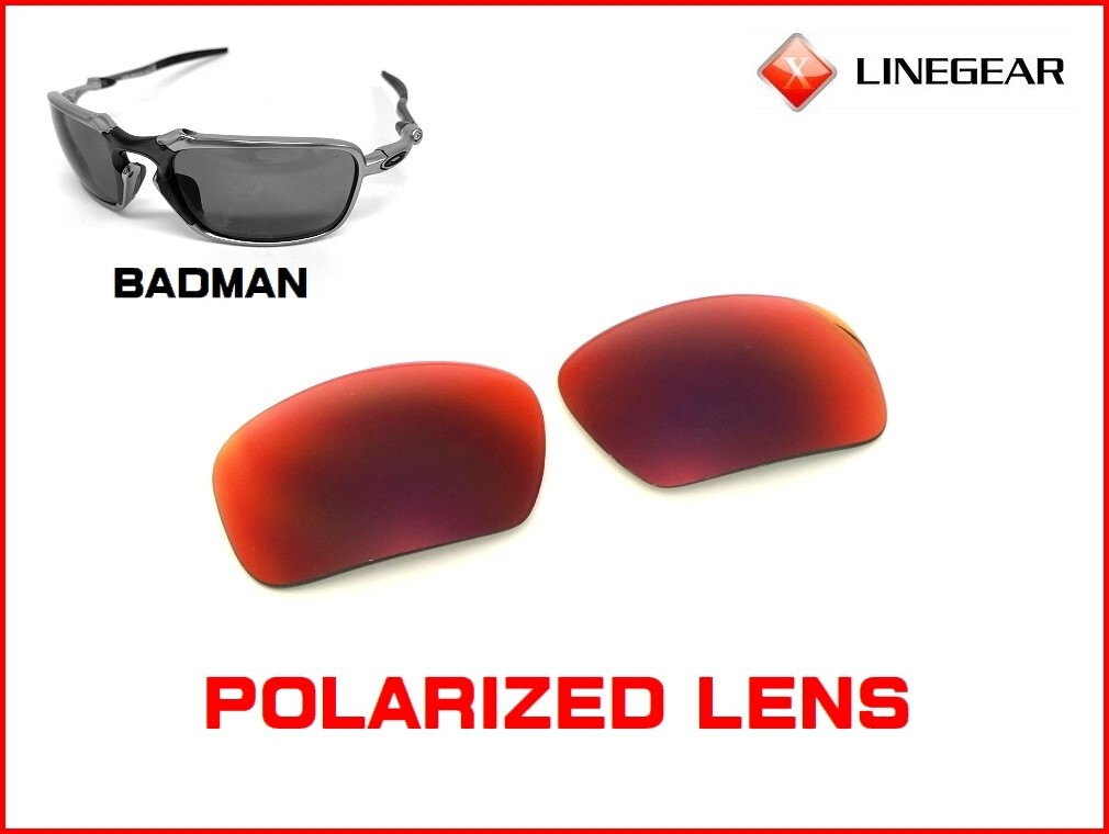 LINEGEAR Red Mirror Polarized Lens for Oakley Badman [BM-RM-POLA]