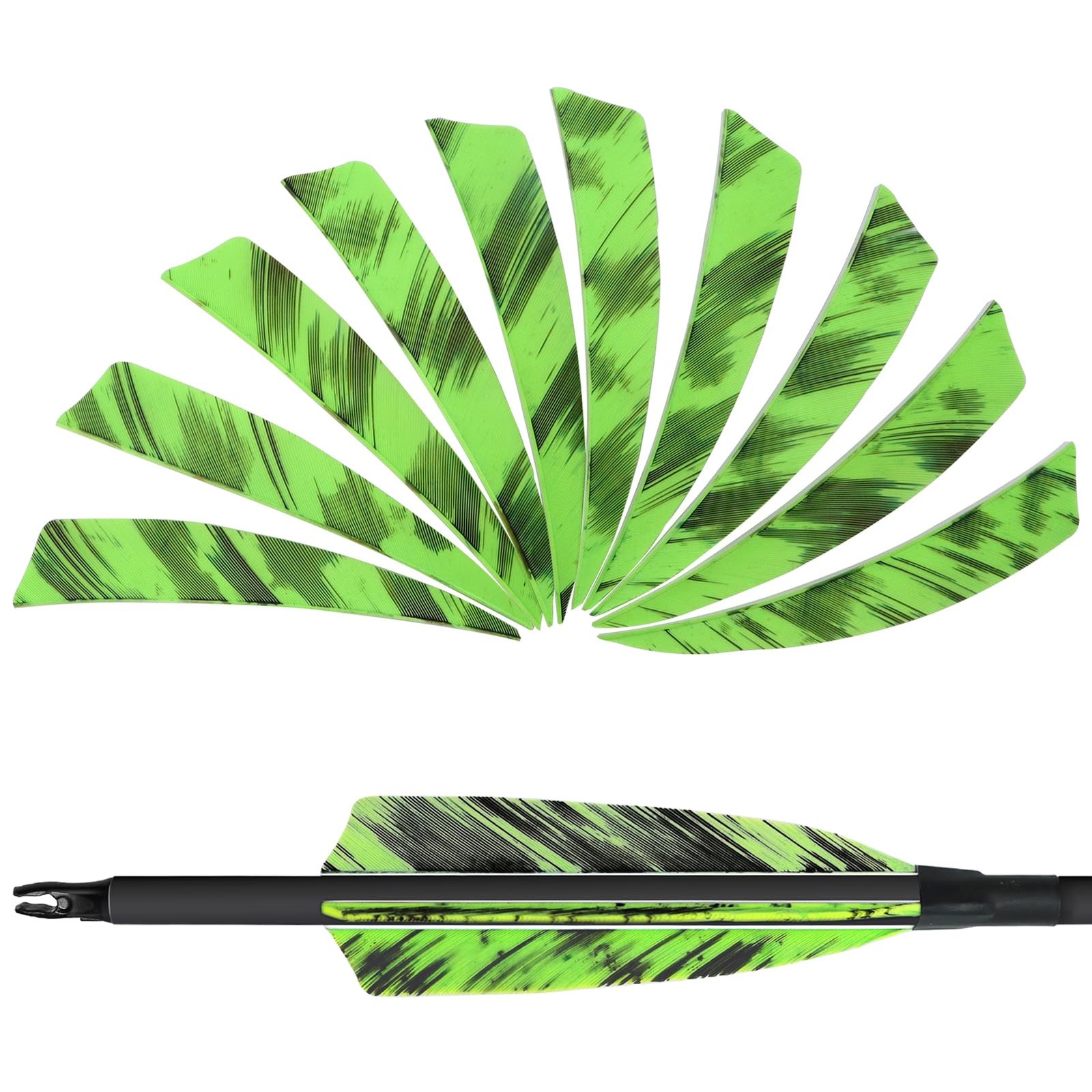36pcs 4-Inch Shield Cut Natural Feathers Arrow Real Fletchings Archery Right ...