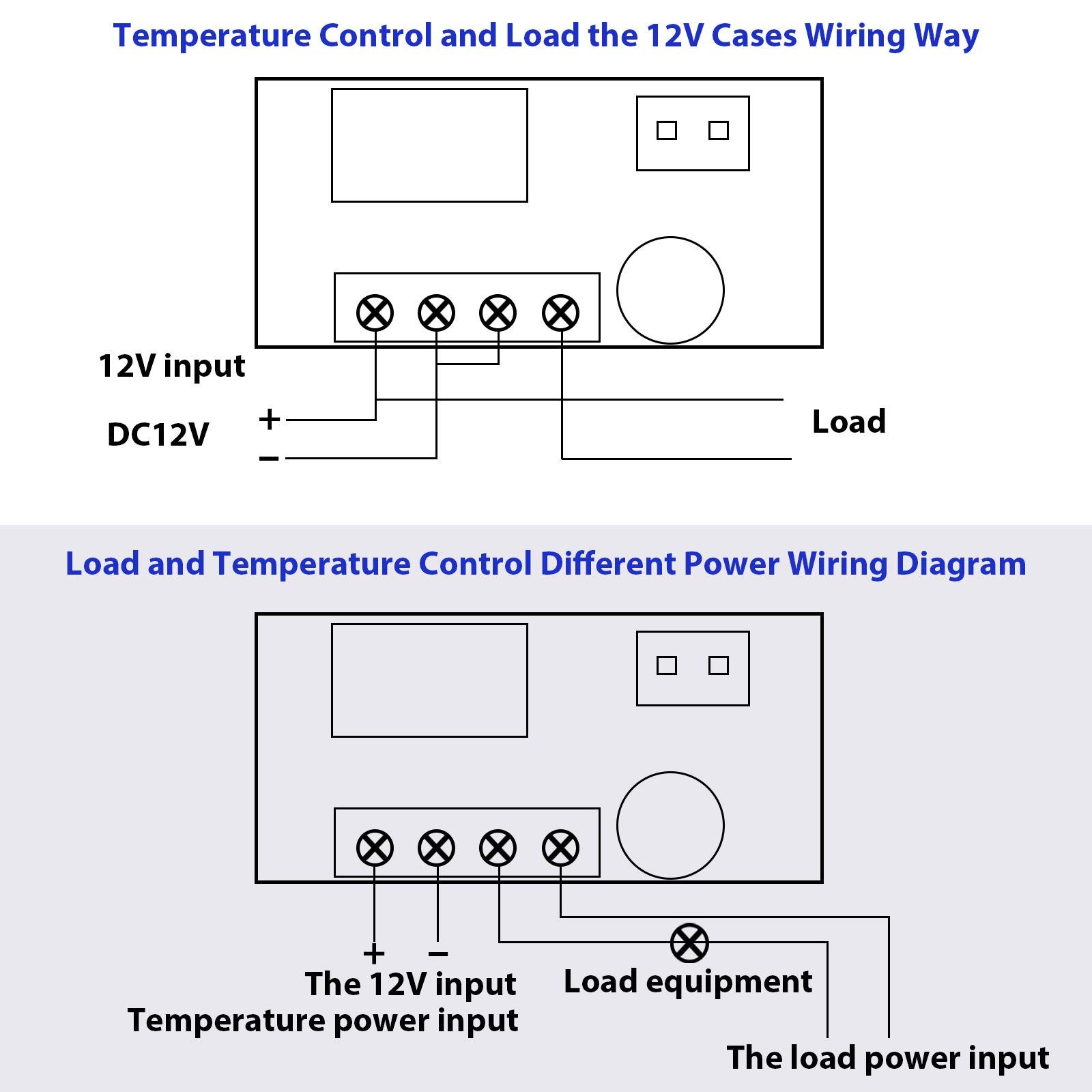 2 Pieces 12V Electronic Temperature Controller Programmable 50 to 110 Degree ...