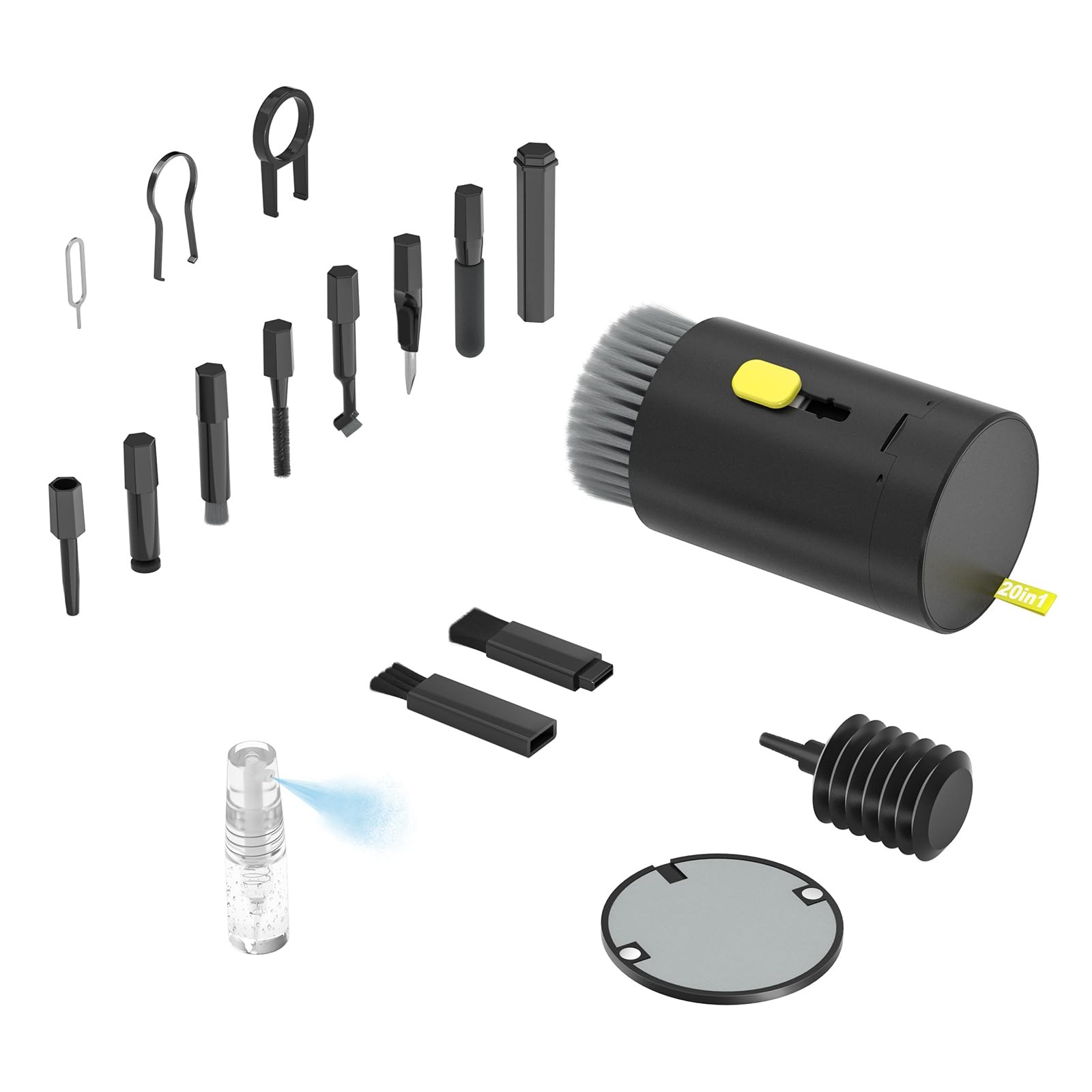 Tounee Keyboard Cleaner Kit, Electronics Cleaning Kit with Retractable Black