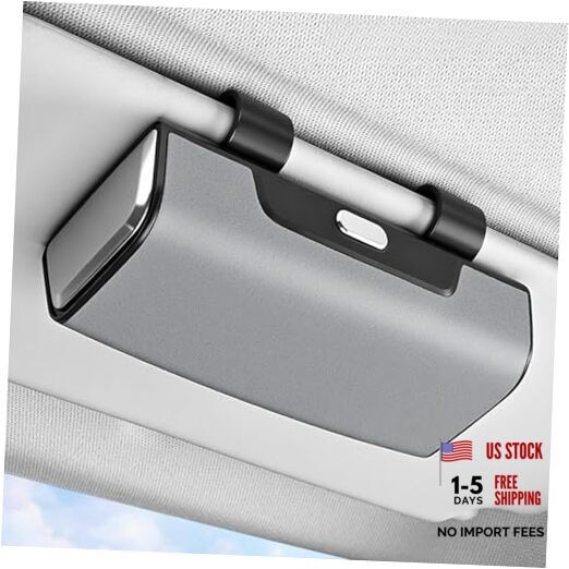 Sunglass Holder For Car Visor,Button-Open Sunglass Case For Car Visor,Car Gray