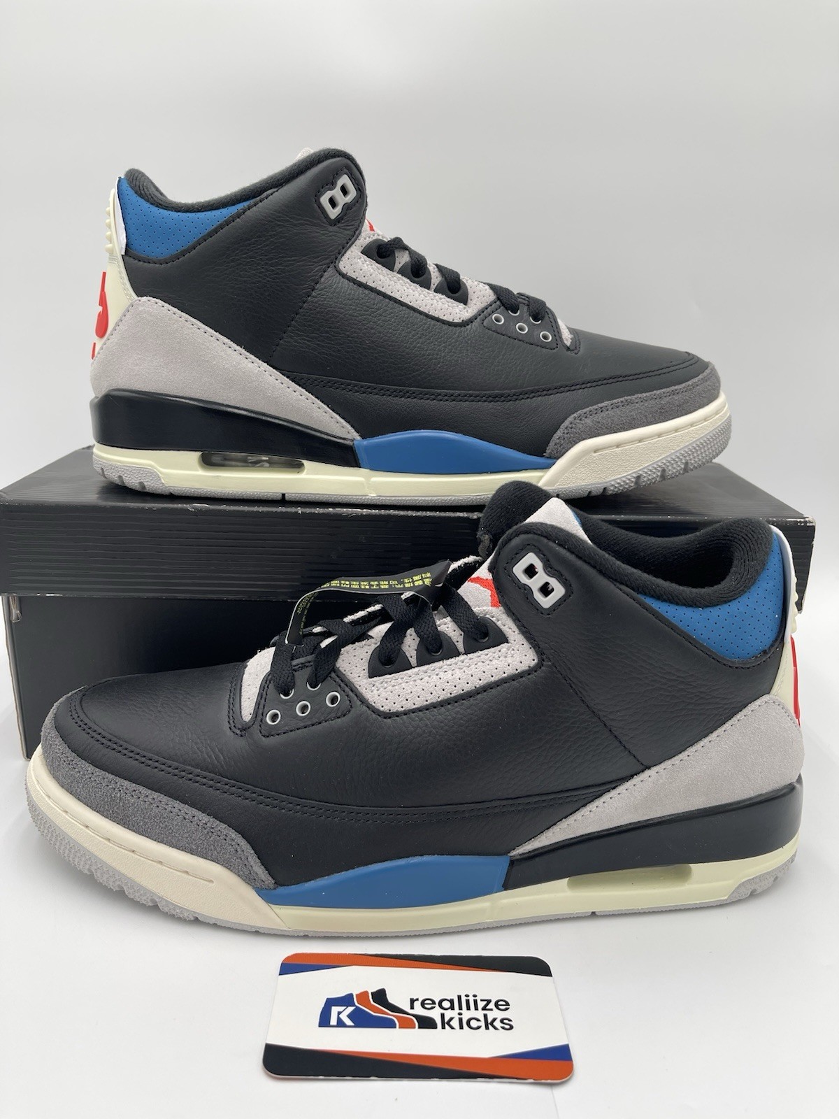 Men Size 11 - Nike Air Jordan 3 Retro OG Rare Air Blue Red Grey (IB8967-004) NEW