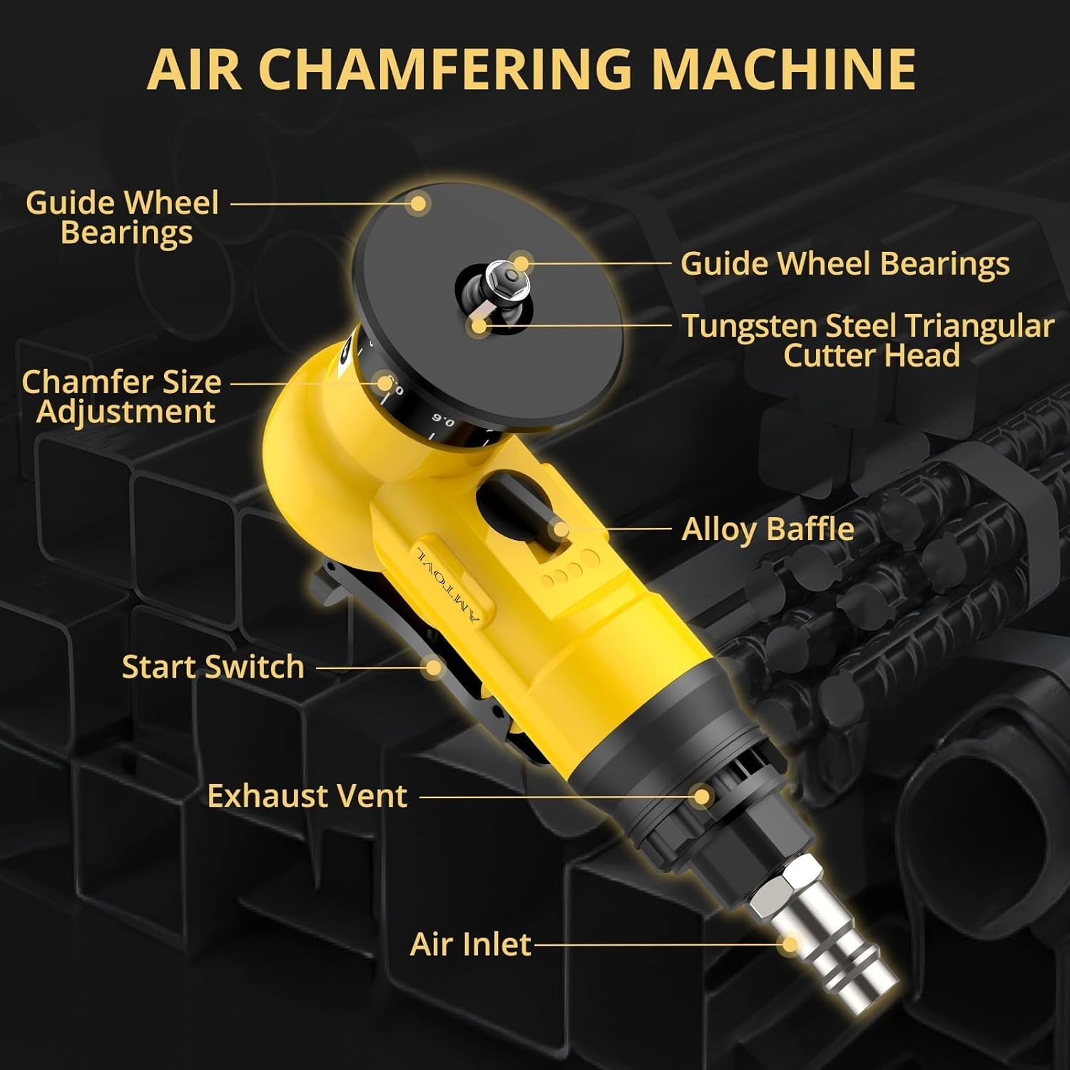 Air Chamfer Tool - Mini Pneumatic Chamfering Machine, 30000 RPM Pneumatic Cha...