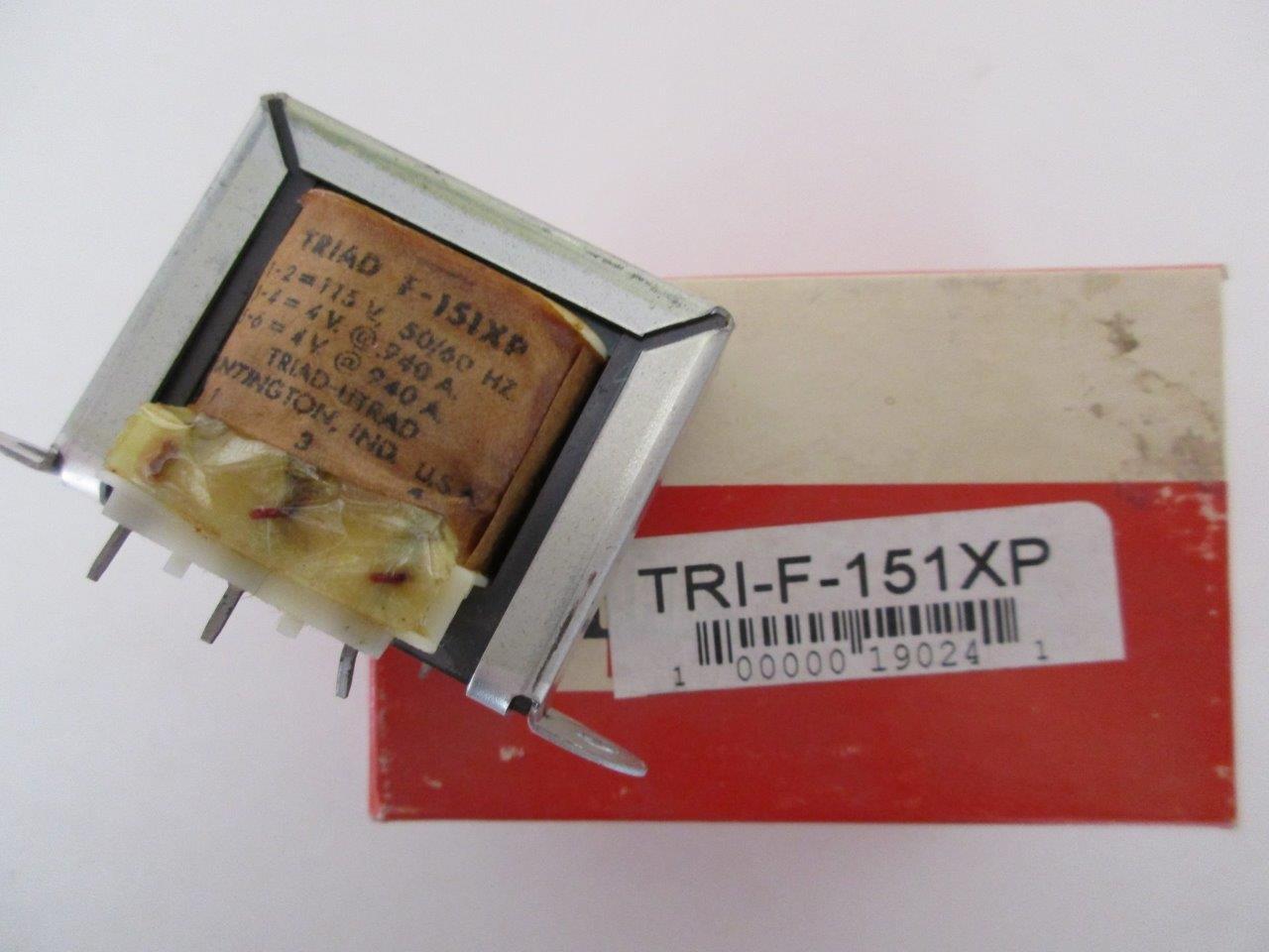 TRIAD Transformer F-151XP Sec 4 or 8 V CT .940 1.880 Amp Primary 115 VAC PC