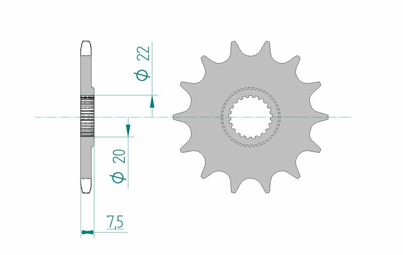49835 - Standard Steel Sprocket 20210 520 Compatible with Honda CRF 250 X (ME11) 250